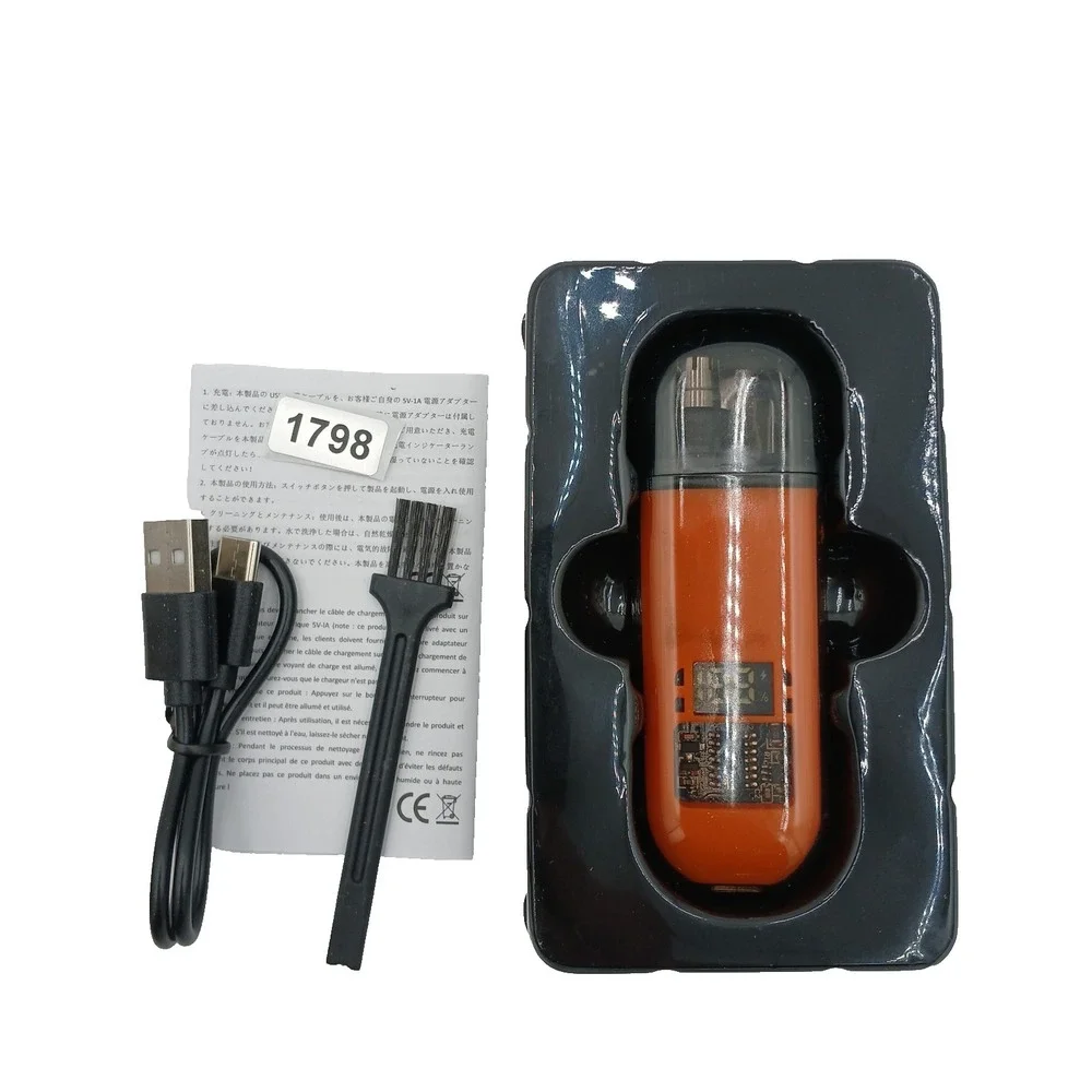 USB Rechargeable Nose Ear Hair Trimmer for Men Portable Clipper Original Orange
